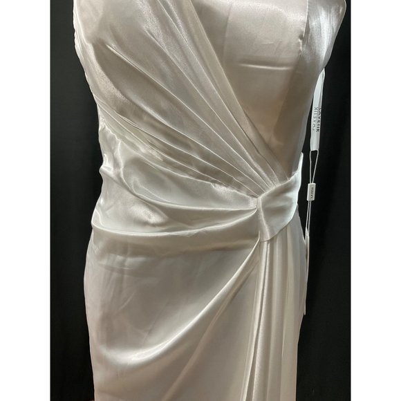 NWT Lavetir White One Shoulder Bridesmaid Wedding Dress Small - Picture 3 of 15